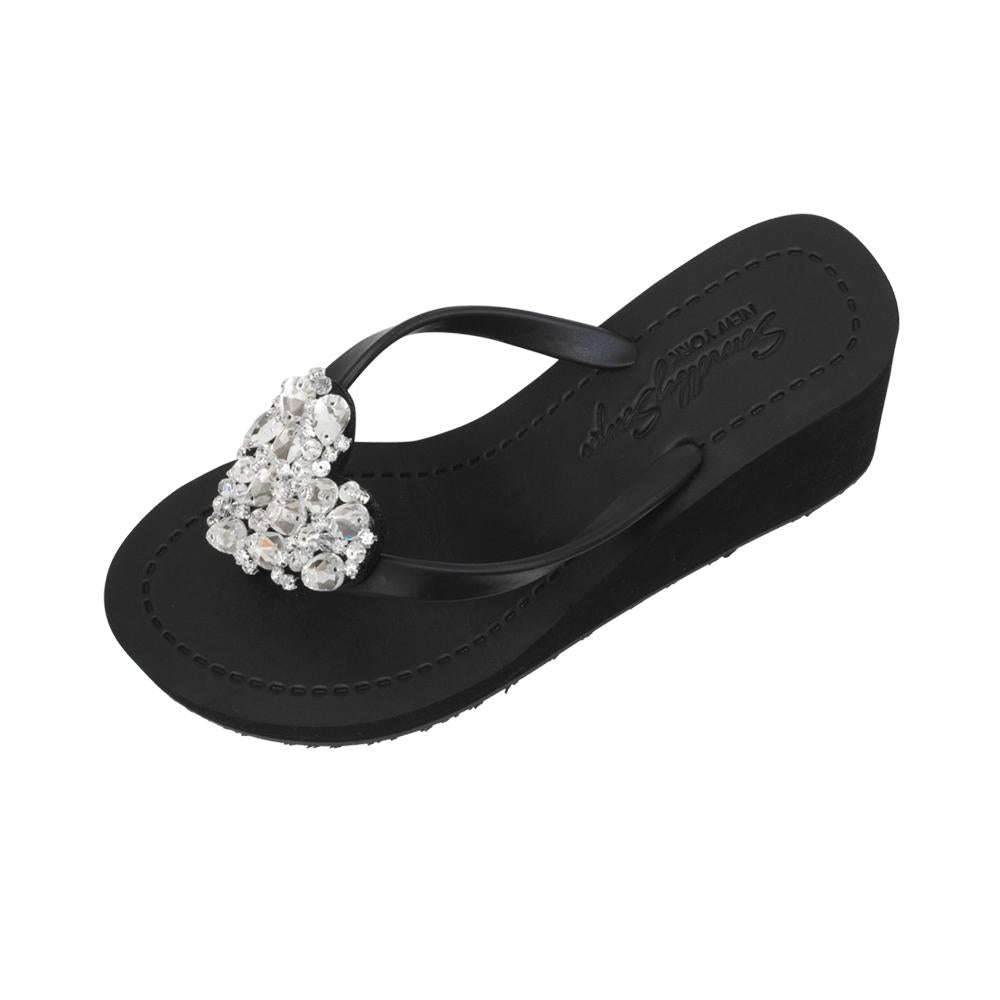 High Wedge Women's sandals - Crystal Chelsea Heart