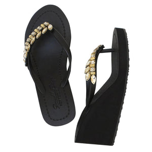 Black Women's High heels Sandals with Smith, Flip Flops summer