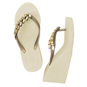 Gold Women's High heels Sandals with Smith, Flip Flops summer