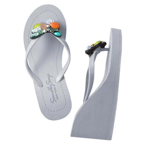 Gray Women's High heels Sandals with West Village, Flip Flops summer