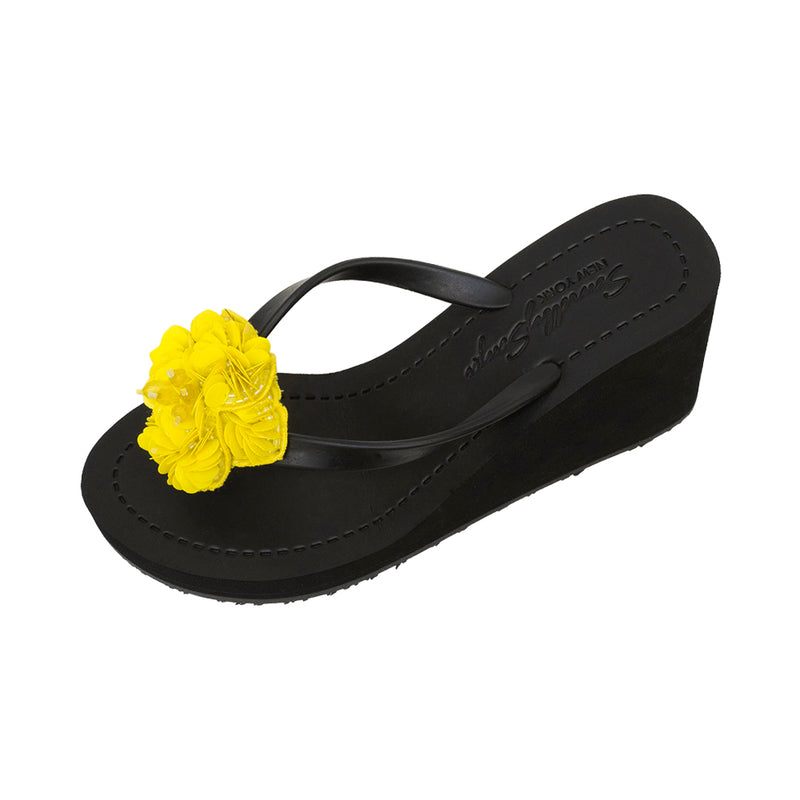 【NY】Noho (Yellow Flower) - Women's High Wedge