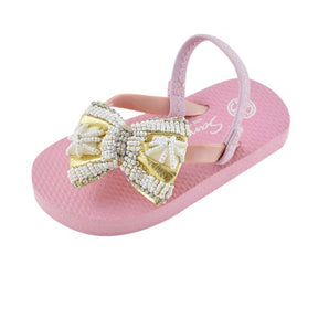 【NY】Gold & Pearl Bow - Baby / Kids Sandals