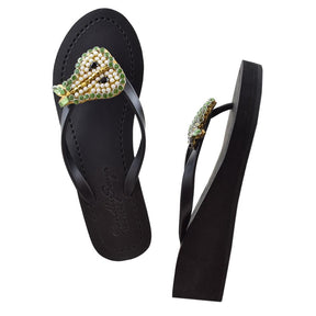 Pear- Women's Mid Wedge, White, Green, Pear