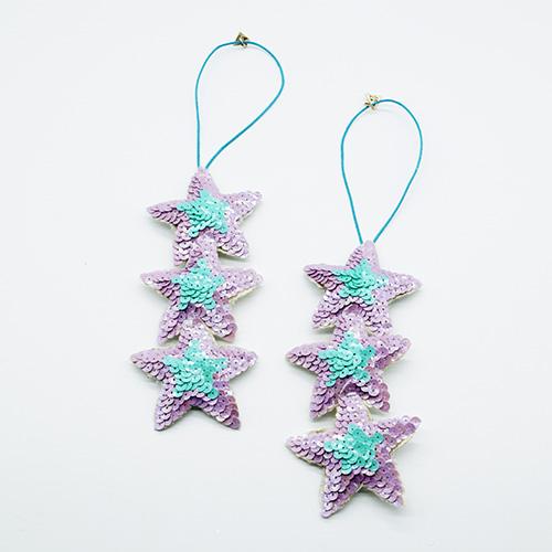 【NY】Tree Ornament - Pink or Blue Stars (Set of 2)