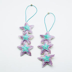 【NY】Tree Ornament - Pink or Blue Stars (Set of 2)