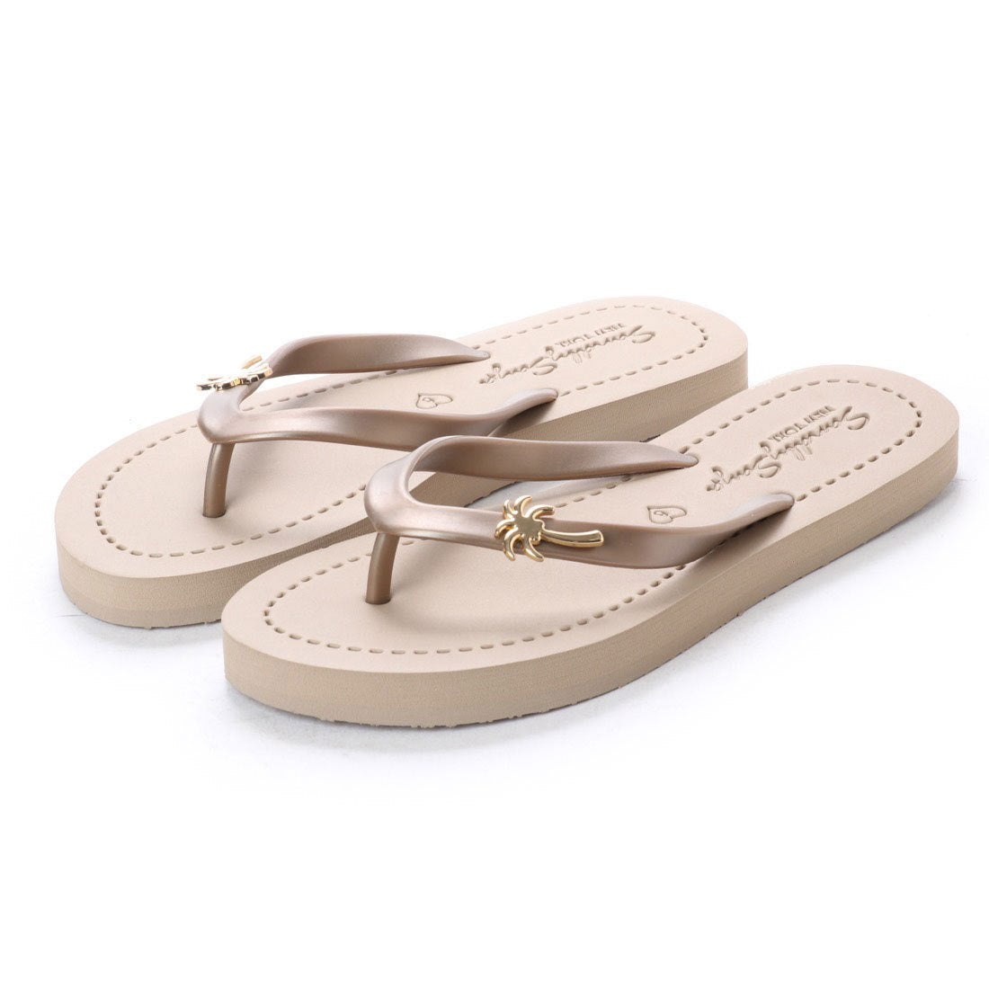 【JP】Gold Palm Tree - Women's Flat Sandal-Japan Stock