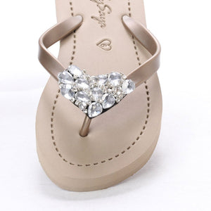 【NY】Chelsea Heart (Crystal) - Women's Flat Sandal