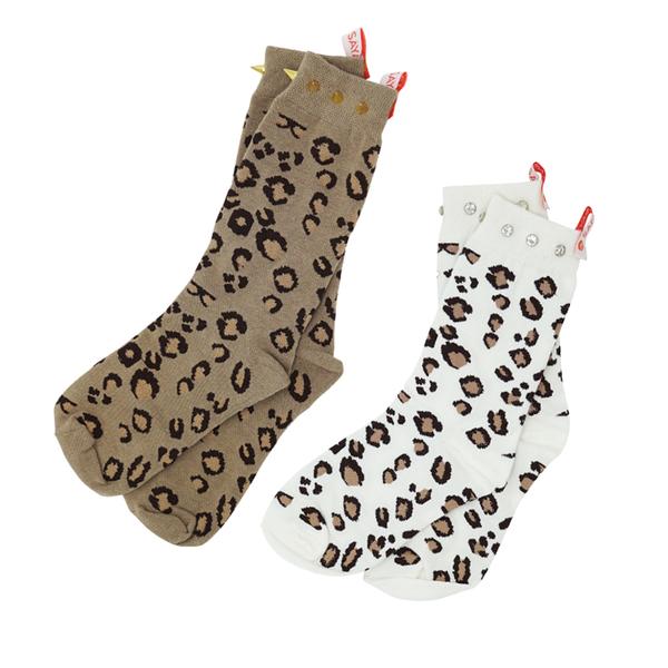 【NY】Leopard Socks in the box- Set of 2