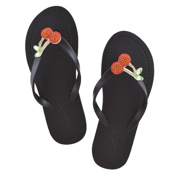 Cherry - Flat Sandals, Cherry Red, Cherry