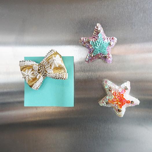 【NY】Pearl bow & Stars-Magnet