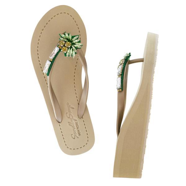Palm Tree - Women's Mid Wedge, Gold, Palm Tree